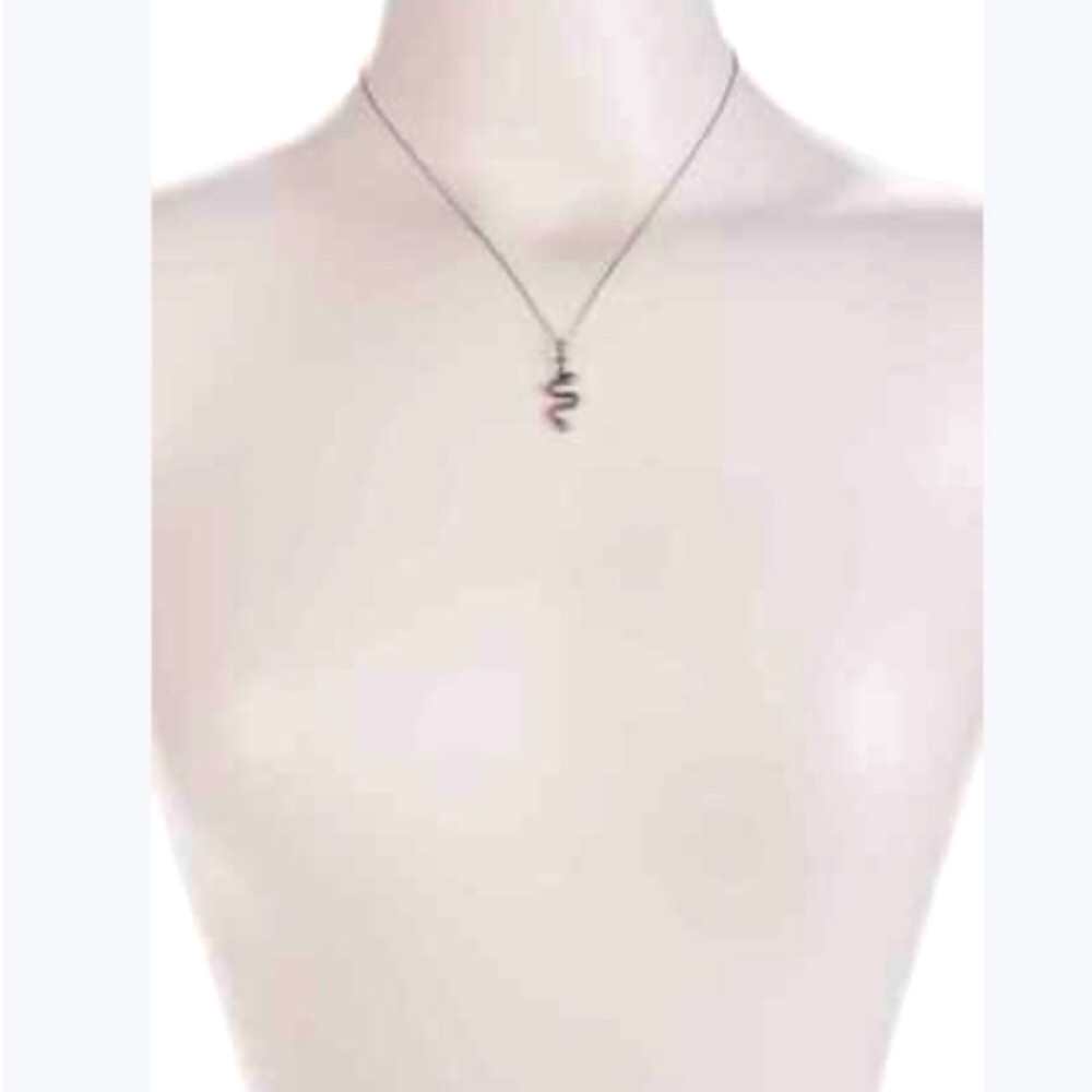 ❌SOLD❌NWT ADORNIA FINE Coil Snake Silver Diamond Pendant Necklace - 0.20 ctw - Picture 6 of 6